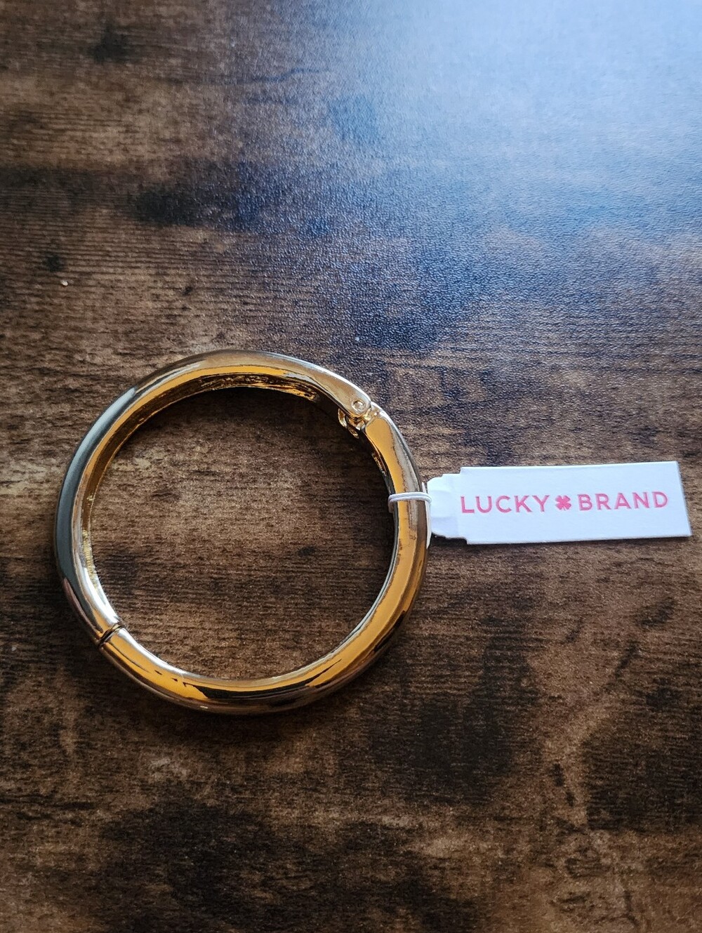 Lucky Brand Gold Hinged Bangle Bracelet